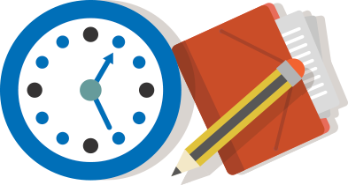 clock and folder